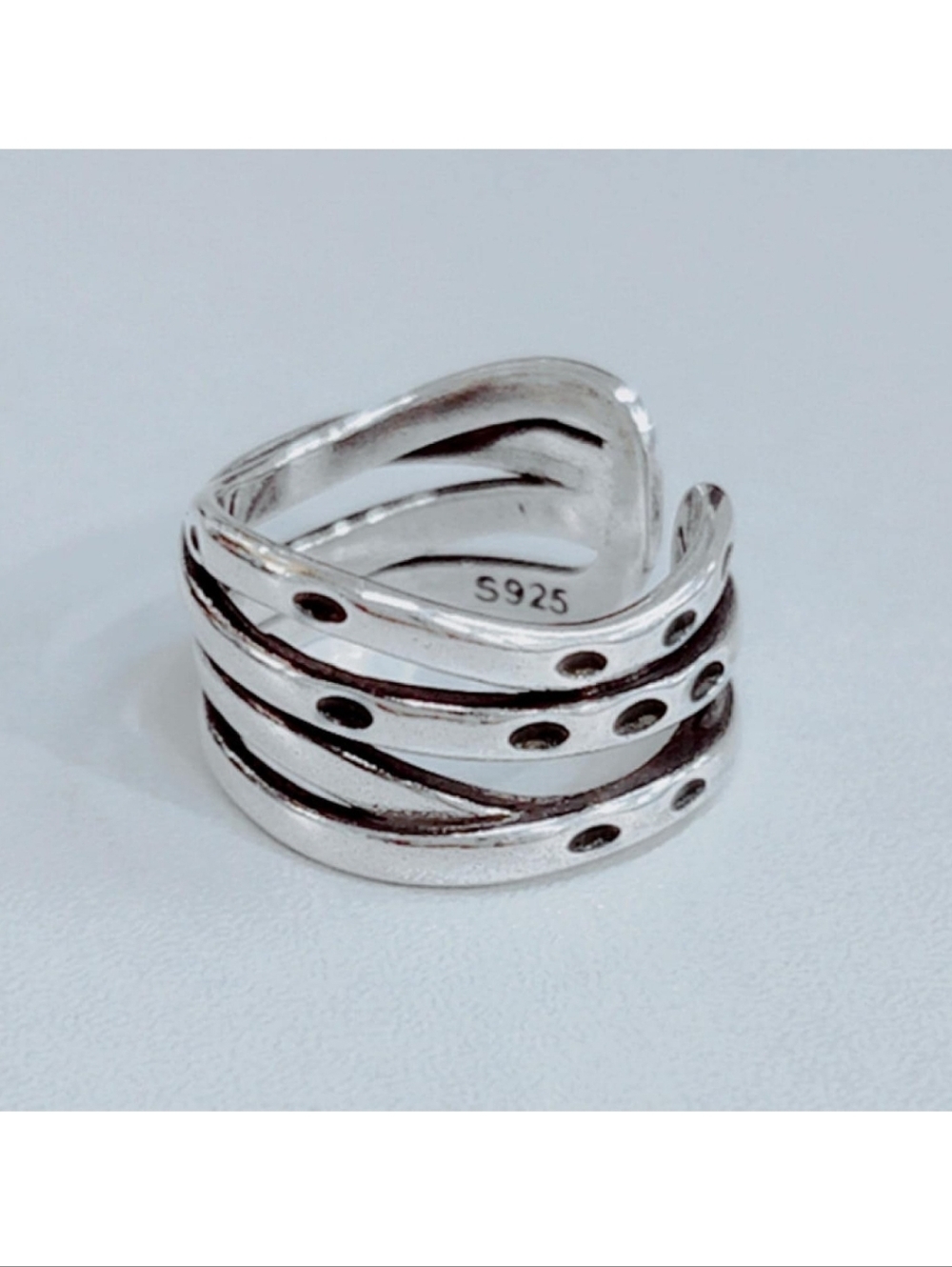 Sterling Silver Multi-Band Stackable Ring - Silver - Picture 3 of 5